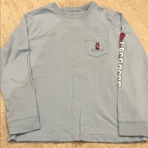 Vineyard Vines Kids Lacrosse Sky Blue Long Sleeve Tee